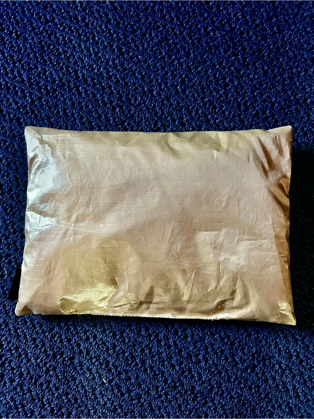 Silk-Look Gold Mini Pillow - Luxury Accent for Living or Bedroom